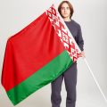 Флаг знамя двусторонний без подкладки 100х150см. Сатен 183 гр.кв