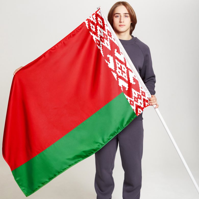 Флаг знамя двусторонний без подкладки 100х150см. Сатен 183 гр.кв