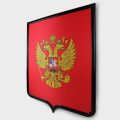 Герб печатный с рамкой ПРЕМИУМ (материал сосна, цвет темно-коричневый) 76х91см