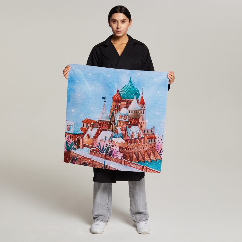 Платок квадратный гор.рез (факт 68х68см) 70х70см. Атлас 140 гр.кв