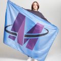 Флаг односторонний 120х180 см. Полиэфирный шелк 55 гр