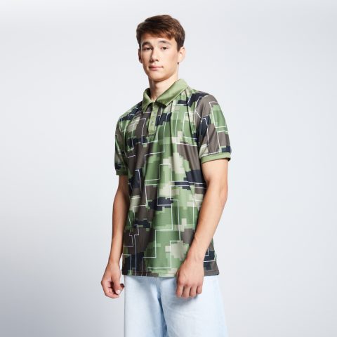 НФ-00062026-01.Футболка-поло мужская 50(L), Square Grid Спандекс 160 гр.кв.м. | Прима микрофибра 135 гр.кв.м