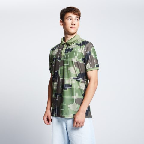 НФ-00062026-02.Футболка-поло мужская 50(L), Square Grid Спандекс 160 гр.кв.м. | Прима микрофибра 135 гр.кв.м