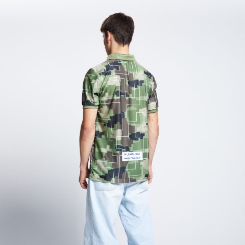 НФ-00062026-07.Футболка-поло мужская 50(L), Square Grid Спандекс 160 гр.кв.м. | Прима микрофибра 135 гр.кв.м