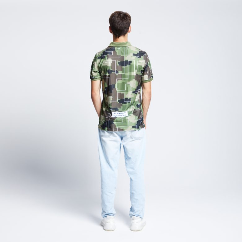 НФ-00062026-08.Футболка-поло мужская 50(L), Square Grid Спандекс 160 гр.кв.м. | Прима микрофибра 135 гр.кв.м