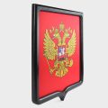 Герб печатный с рамкой ЭКОНОМ (материал сосна, цвет темно-коричневый) 35х43см