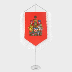 Вымпел двусторонний жёсткий с бахромой, размеры от 8х12 до 30х40 см.