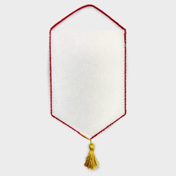 Вымпел односторонний жесткий, кисточка пришивная, размеры от 8х12 до 30х40 см.