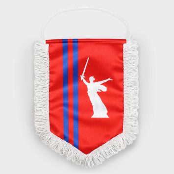 Вымпел односторонний мягкий на габардине, с бахромой, размеры от 8х12 до 30х40 см.