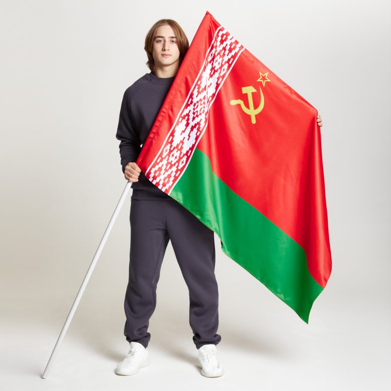 Флаг двусторонний 90х135см. Блэкаут 240 гр