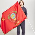 Флаг двусторонний 90х135см. Блэкаут 240 гр