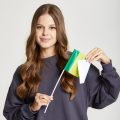 Флаг односторонний 12х18 см. Сатен 183 гр