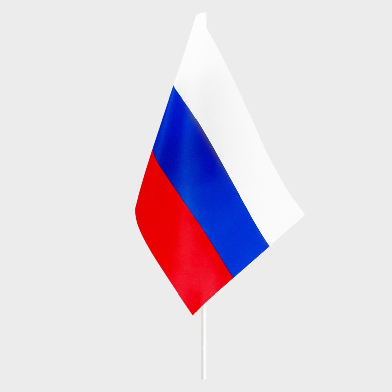 Флаг России (СКЛАД) гор.рез 15x22см., Полиэфирный шелк ПР 60 гр.кв.м