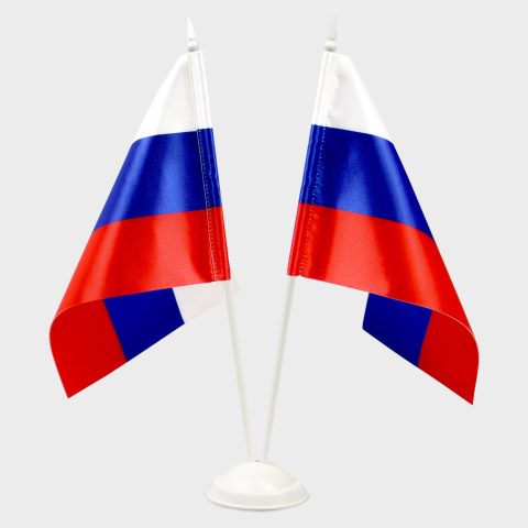 НФ-00037334-02.Настольная подставка 31,5 см_ с основанием и утяжелителем, 2 штока, пластик белый