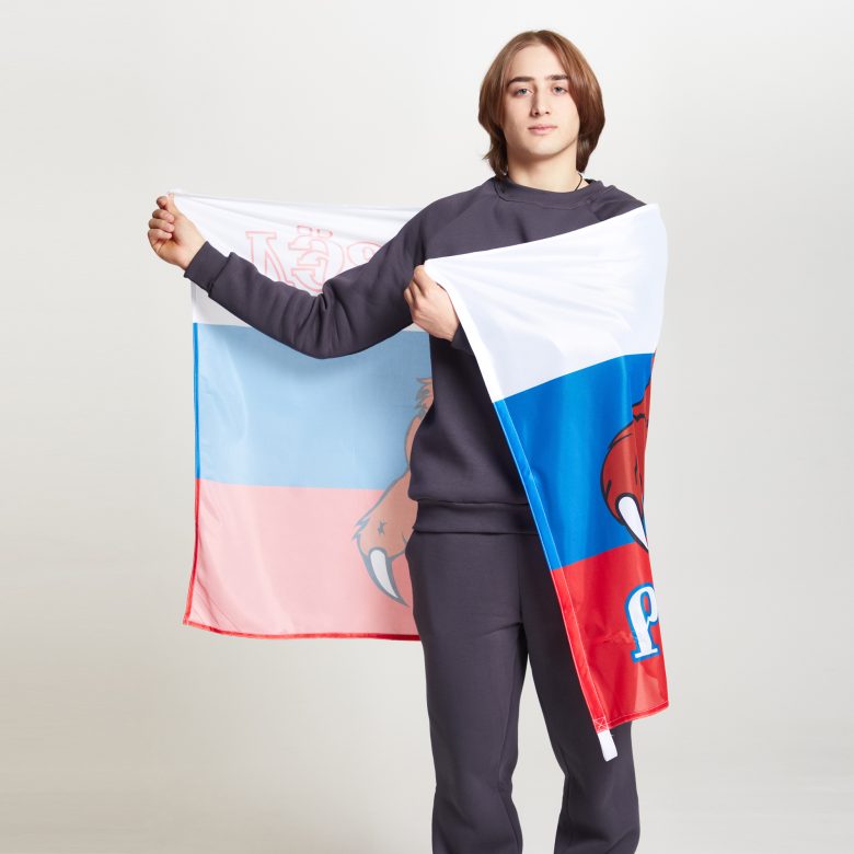 Флаг односторонний 90х135 см. Флажная сетка 118 гр.кв