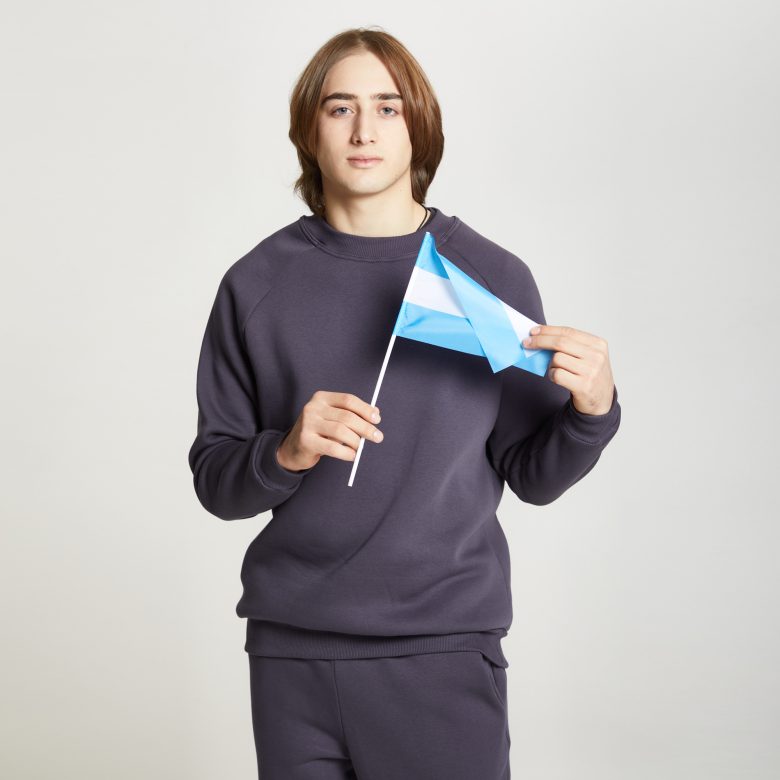Флаг односторонний 15х22 см. Полиэфирный шелк ПР 60 гр.кв