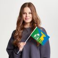 Флаг малый двусторонний с подкладкой Лосиноостровский