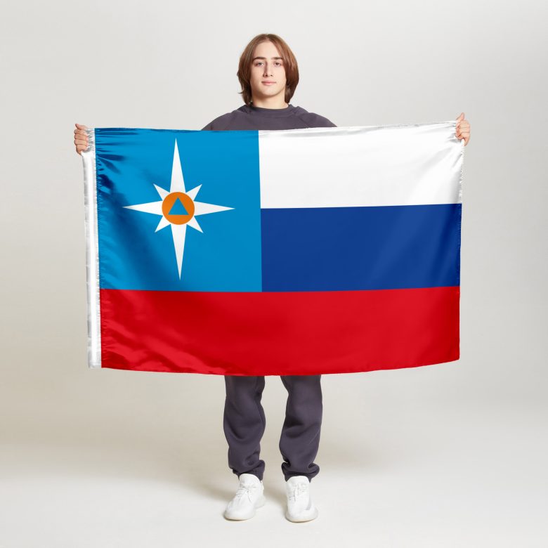 Флаг стандартный односторонний прямая печать МЧС России