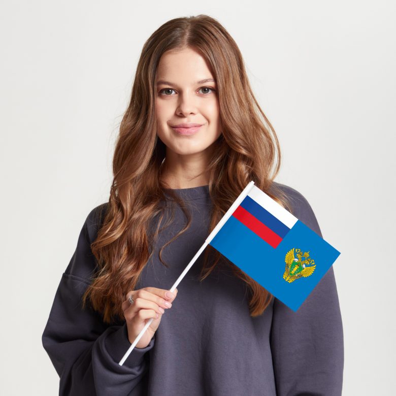 Флаг малый односторонний прямая печать Федеральная служба по экологическому, технологическому и атомному надзору