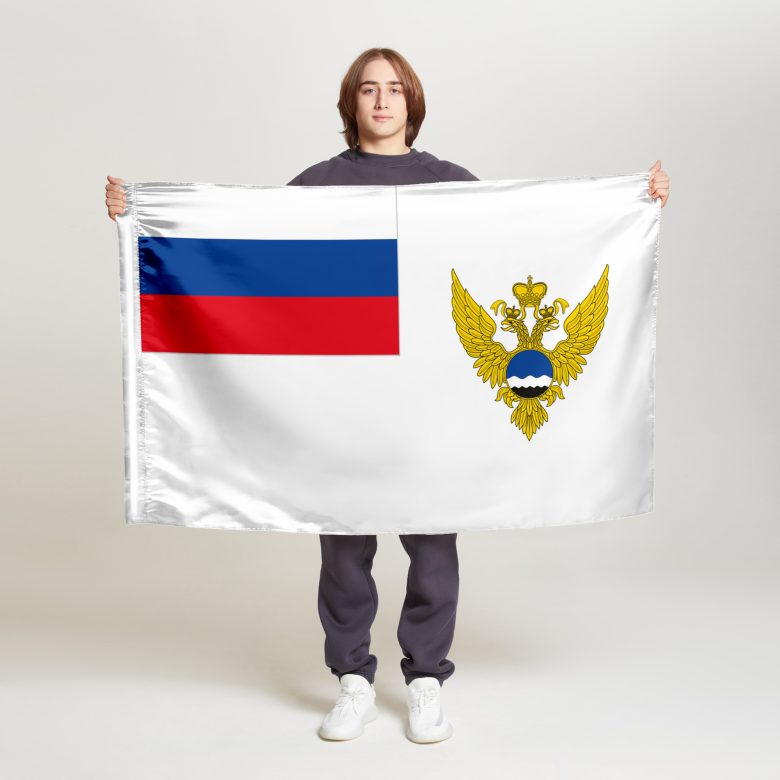 Флаг стандартный двусторонний с подкладкой Федеральная служба по гидрометеорологии и мониторингу окружающей среды