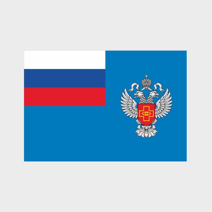 Флаг среднего размера односторонний Федеральная служба по надзору в сфере здравоохранения
