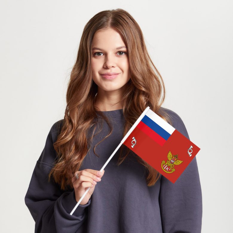 Флаг малый односторонний прямая печать Государственная фельдъегерская служба РФ