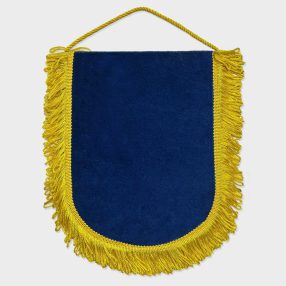 Вымпел двусторонний жесткий с вышивкой и бахромой, размеры 15х22 и 20х30 см.
