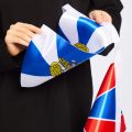 Флажная лента, флажки прямоугольные, 15х22 и 20х30 см., 4 шт. на метр