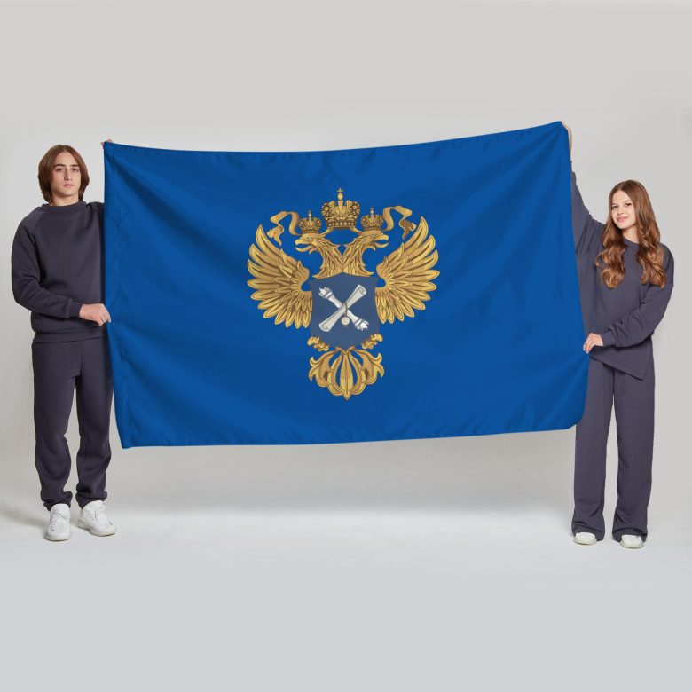 Флаг большой односторонний с прямой печатью Счётная палата РФ