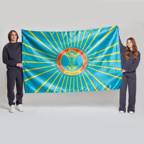 Флаг большой односторонний с прямой печатью Астана