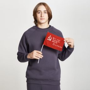 Флаг малый двусторонний Победы белый серп
