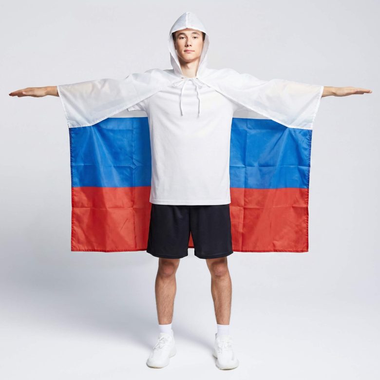Накидка-флаг с капюшоном, на завязках