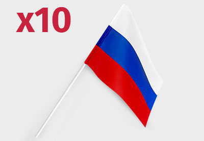 Комплект Флагов России 15×22см 10 штук