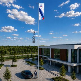 Флагшток стационарный Баннер выше 15 м, с гильзой и анкерными болтами