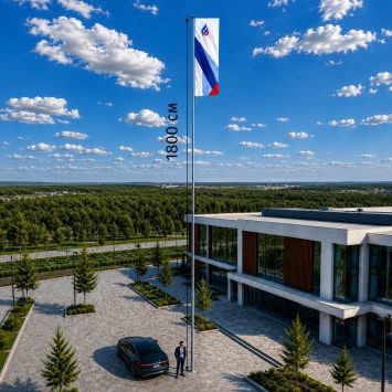 Флагшток стационарный Баннер выше 15 м, с гильзой и анкерными болтами
